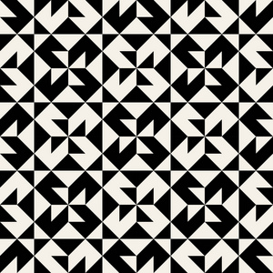 矢量无缝的黑色和智慧的几何图案