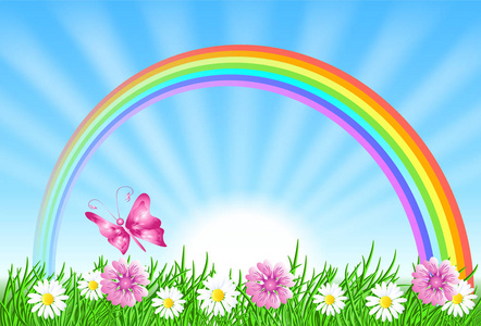 绿草和蝴蝶图片-绿草和蝴蝶素材-绿草和蝴蝶插画-摄图新视界