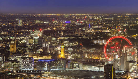 大本和老伦敦市中心, 夜间鸟瞰