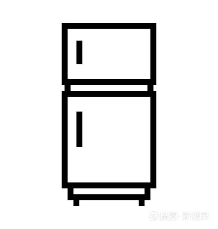 冰箱线矢量图标