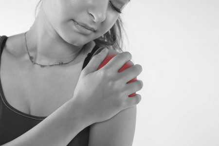 一个年轻的女人正在痛苦的挣扎, 孤立的背景下理疗诊所手指脱位图标