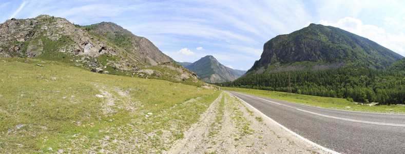 Chuysky Trakt 在阿尔泰山的美丽全景