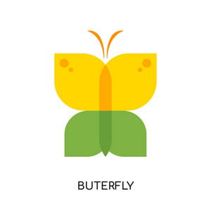 buterfly 标志隔离在白色背景为您的网站, 移动