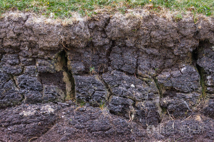 在苏格兰西北部 inverasdale 附近收获地点的泥炭墙