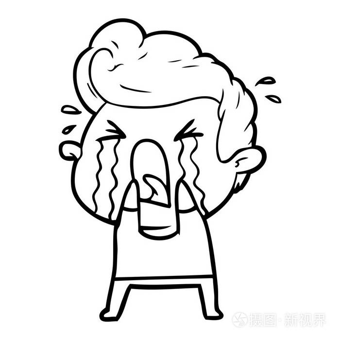 动画片哭泣的人的媒介例证