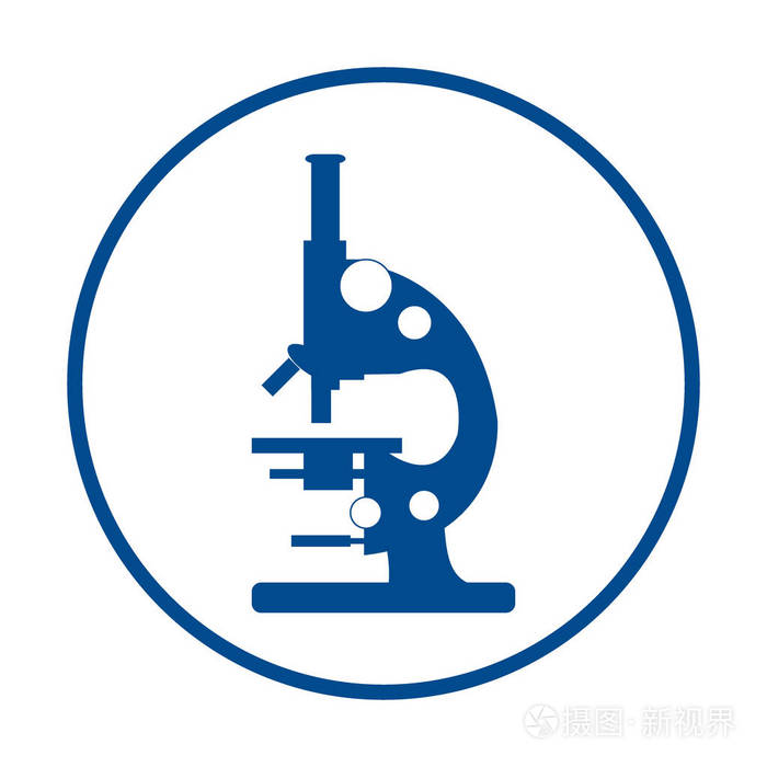 程式化的矢量图标的显微镜.实验室设备符号