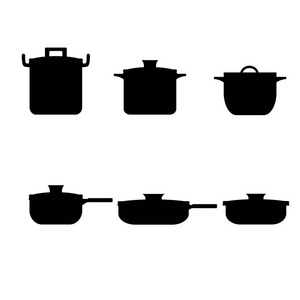 烹饪锅图标矢量