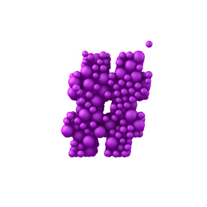 由塑料珠，紫色的泡沫的  符号