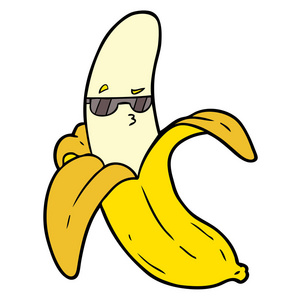 卡通香蕉的矢量图解