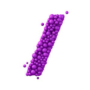 符号紫色泡沫制成的塑料珠，