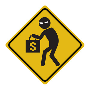 谨防扒手标志,小偷图标说明照片