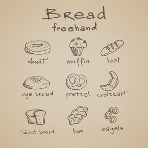 手绘面包图标