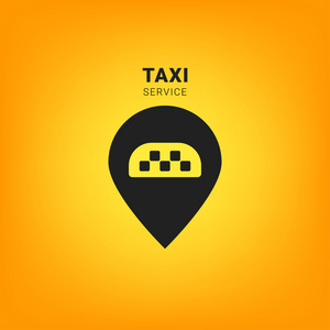 黑色和黄色的出租车标志