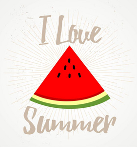 我爱夏天的西瓜果实