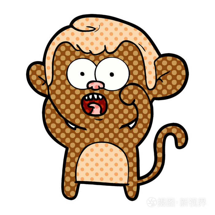 卡通震撼猴的矢量插图