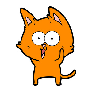 滑稽卡通猫的矢量插图图片