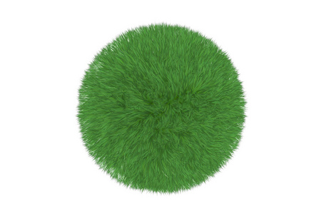 孤立的白色衬底上的绿草球