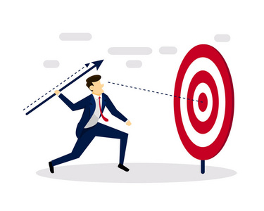 目标插画现代创意企业战略插画理念瞄准正确目标照片