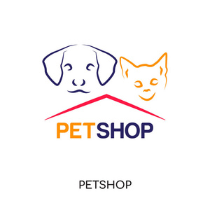 petshop 标志隔离在白色背景为您的网站, 移动 a