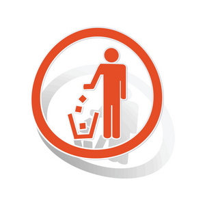 保持清洁标志贴纸,橙色照片