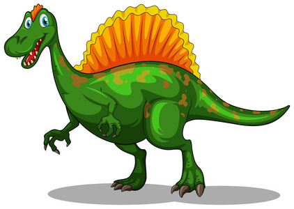 绿色恐龙用锋利的牙齿