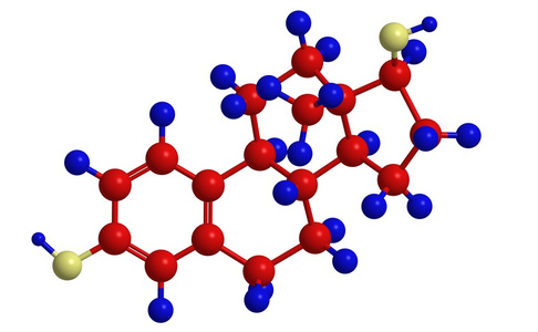 雌二醇分子结构的激素雌二醇照片