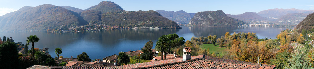 上湖 Lugano 全景视图