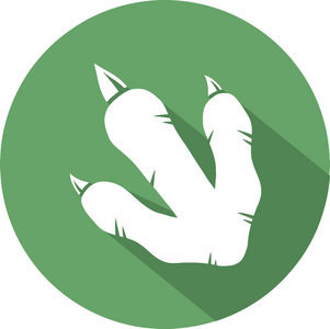 恐龙脚一套五颜六色的恐龙和脚印, 在什么背景下被隔离可爱的微笑紫色