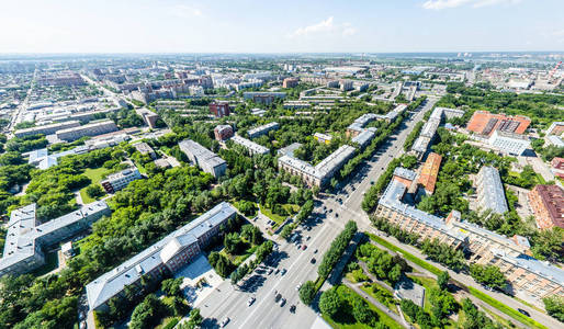 与空中城市景观 道路 房屋和建筑物