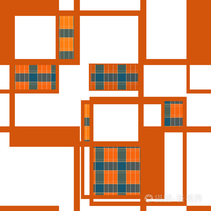 无缝复古几何正方形纹理图案背景