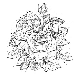 玫瑰花复古图片-玫瑰花复古素材-玫瑰花复古插画-摄图新视界