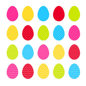 彩色彩蛋在白色背景向量上的分离