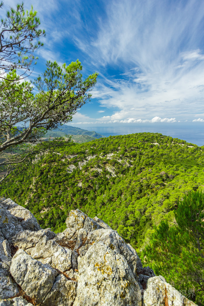 美丽的景色的塞拉利昂 de tramuntana,马略卡岛,西班牙照片-正版商用