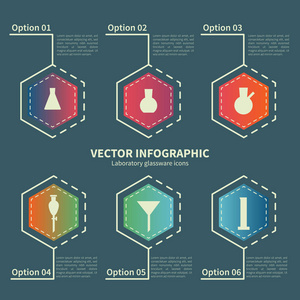 实验室玻璃器皿图标信息图表模板