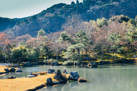 日本京都 Tenryuji 寺湖和花园