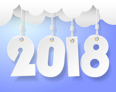 设计快乐新年2018贺卡。矢量插图