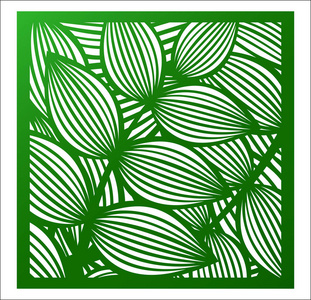 激光切割方板.镂空花图案 tropica裁剪模板.正方形线, 几何图案.