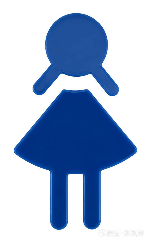 女性洗手间标志, 在白色背景下被隔绝