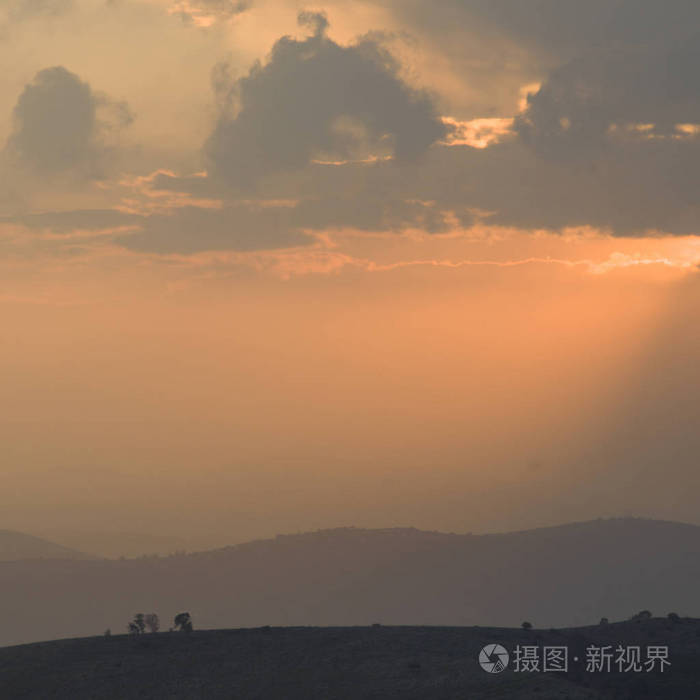 日出在风景, Vered Hagalil, 加利利, 以色列