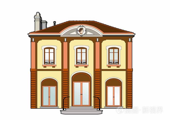 带奖章的豪宅的矢量例证, 文件 eps 10插画-正版商用图片0fruc2-摄图