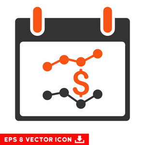 金融图表日历天矢量 Eps 图标
