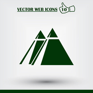 Web 金字塔的图标。平面设计风格