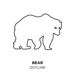 白色背景下的熊轮廓剪贴画