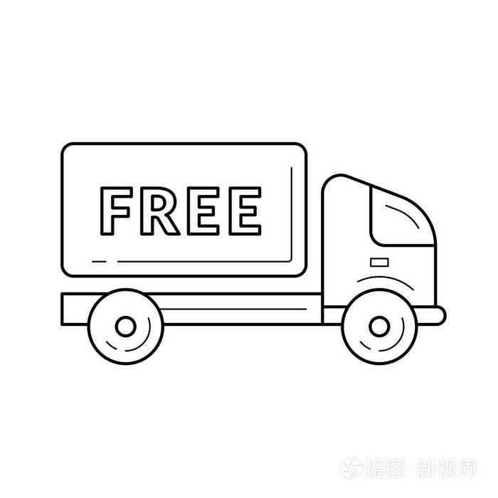免费送货卡车线图标插画-正版商用图片0frx02-摄图新视界