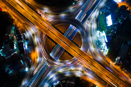 立交桥交通夜接线圈道路运输背景