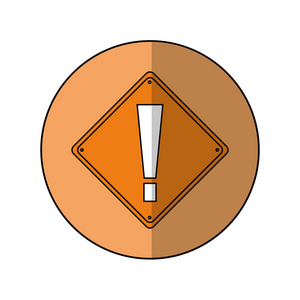 警告警报注意标志图标米色背景插画