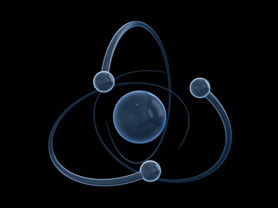 原子和 molecule.3d 渲染的抽象符号