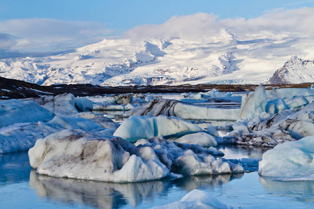 Jokulsarlon 冰河泻湖，冰岛的冰山