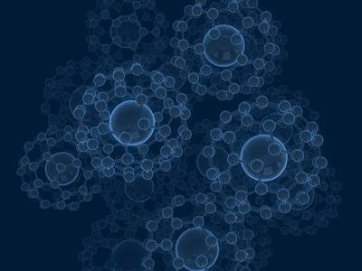 原子和 molecule.3d 渲染的抽象符号