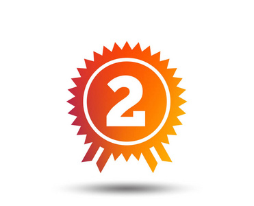 获奖的图标第二名奖项标志图标.获奖符号奖.模糊渐变设计元素.